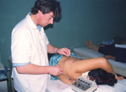 Dr Tinnion treating patients at Shanghai No1 Peoples Hospital